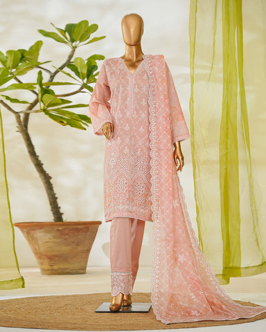 Three Piece Formals | Embroidered - White & White - Eid Special | Premium Lawn