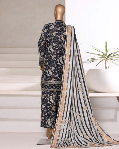 Embroidered Three Piece | Designer Printed - Malika | Winter Khaddar