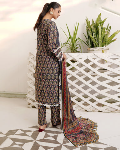 Designer Three Piece | Digital Printed Embroidered | Premium Khaddar