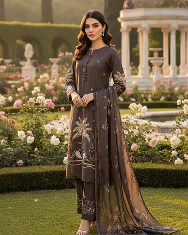 Digital Printed Three Piece | Long A/Line Shirt | Premium Lawn