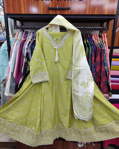 Designer Three Piece Frock | Embroidered - Anmol 2 | Premium Lawn Cotton