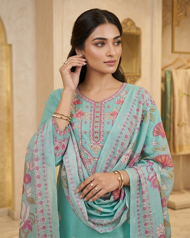 Designer Three Piece | Embroidered - Noor E Chand | Premium Lawn