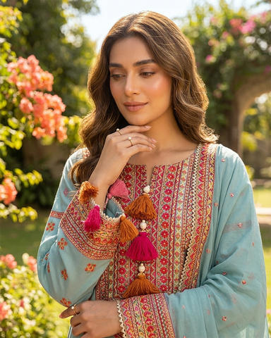 Designer Three Piece | Embroidered - Gulnaar | Premium Lawn