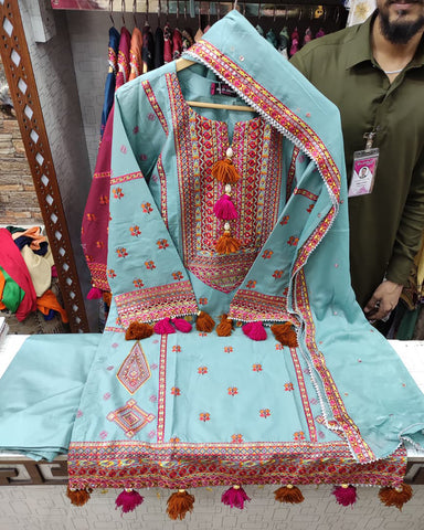Designer Three Piece | Embroidered - Gulnaar | Premium Lawn
