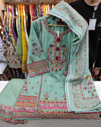 Designer Three Piece | Nain Tara | Luxury Winter Cotton