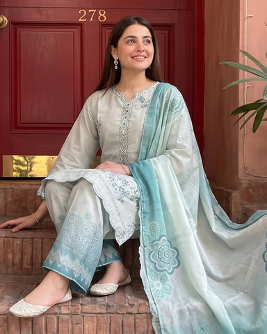 Nazik - Embroidered - Fancy Cotton Karandi