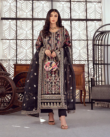 Three Piece Formals | Festive Embroidered - Seraphina | Premium Organza