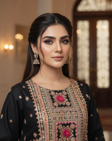 Designer Three Piece | Embroidered - Badshah Begum | Premium Lawn Cotton