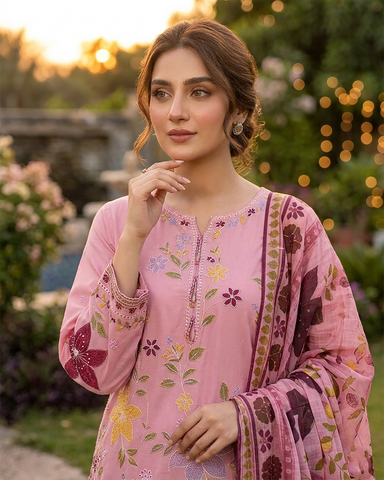 Designer Three Piece | Embroidered - Everyday Multi Chrome | Lawn