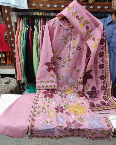 Designer Three Piece | Embroidered - Everyday Multi Chrome | Lawn