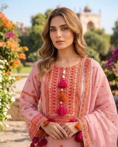 Designer Three Piece | Embroidered - Gulnaar | Premium Lawn