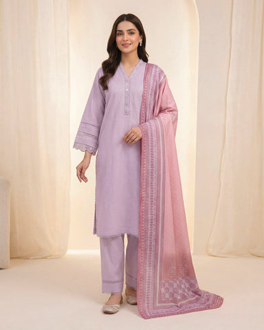 Nayyab - Embroidered Solids - Karandi / Ayudia Fabric