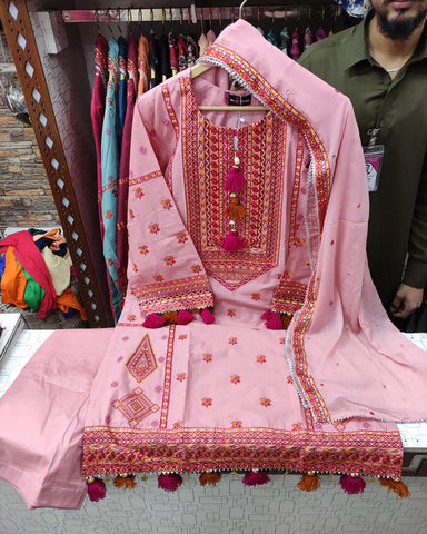 Designer Three Piece | Embroidered - Gulnaar | Premium Lawn
