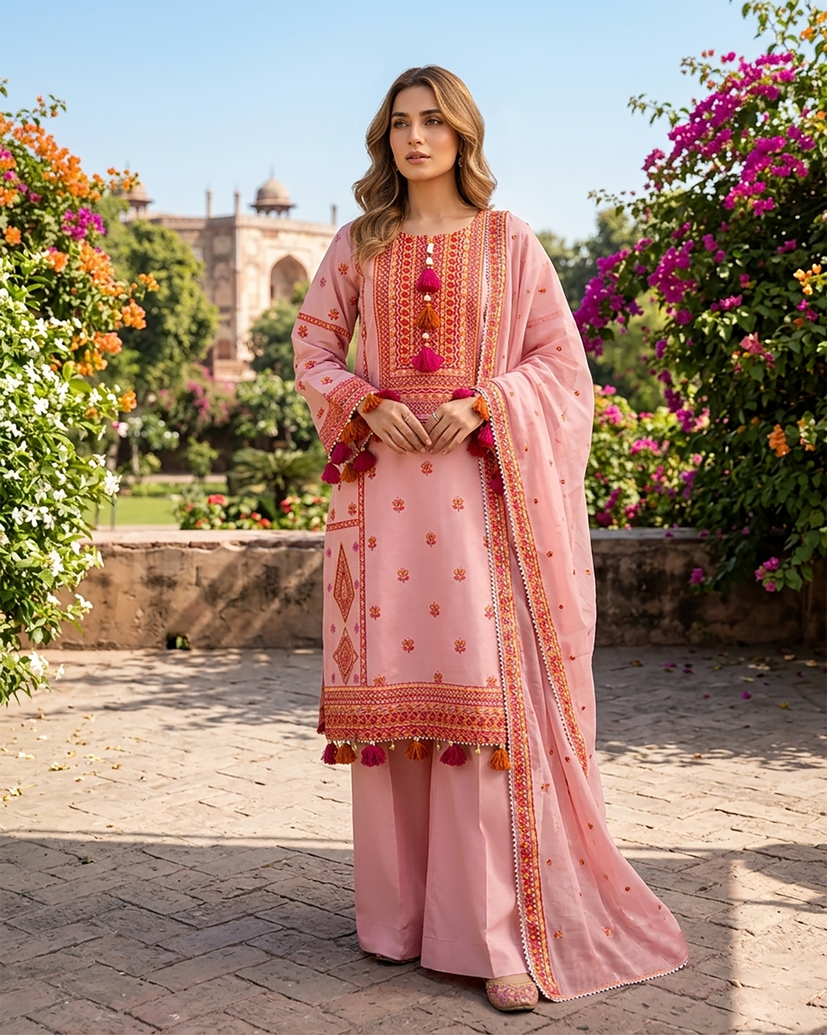 Designer Three Piece | Embroidered - Gulnaar | Premium Lawn