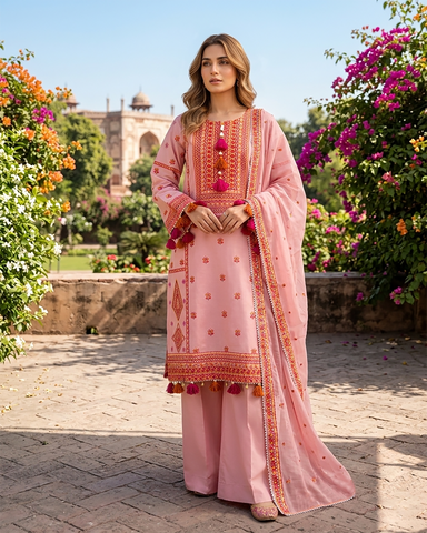Designer Three Piece | Embroidered - Gulnaar | Premium Lawn
