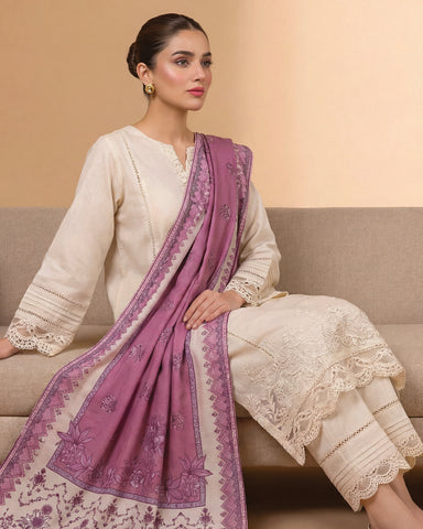 Nayyab - Embroidered Solids - Karandi / Ayudia Fabric