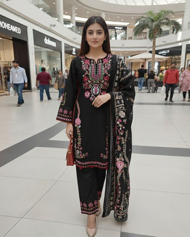 Designer Embroidered Three Piece | Khayal | Premium Khaddar