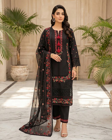 Designer Three Piece | Embroidered - Bahar Begum | Premium Lawn