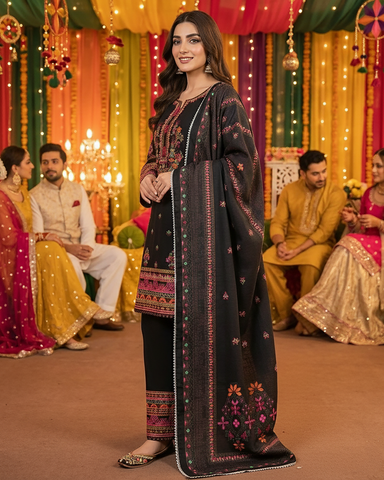 Designer Three Piece | Nain Tara | Luxury Winter Cotton