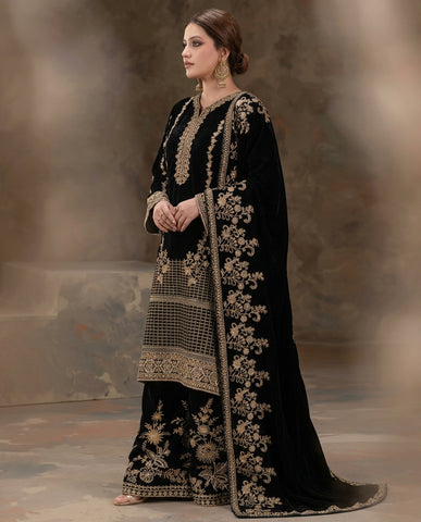 Sham-E-Khas - Embroidered - Luxury Micro 13000 Falcon Velvet