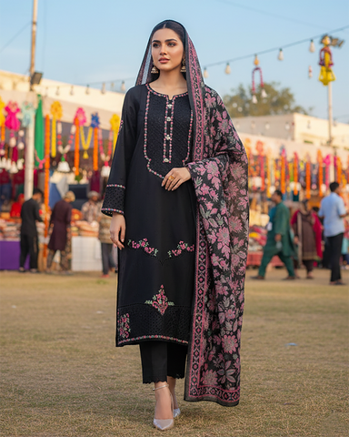 Designer Three Piece | Dhaaga Kaari Iconic - Eid Special | Summer Cotton Lawn