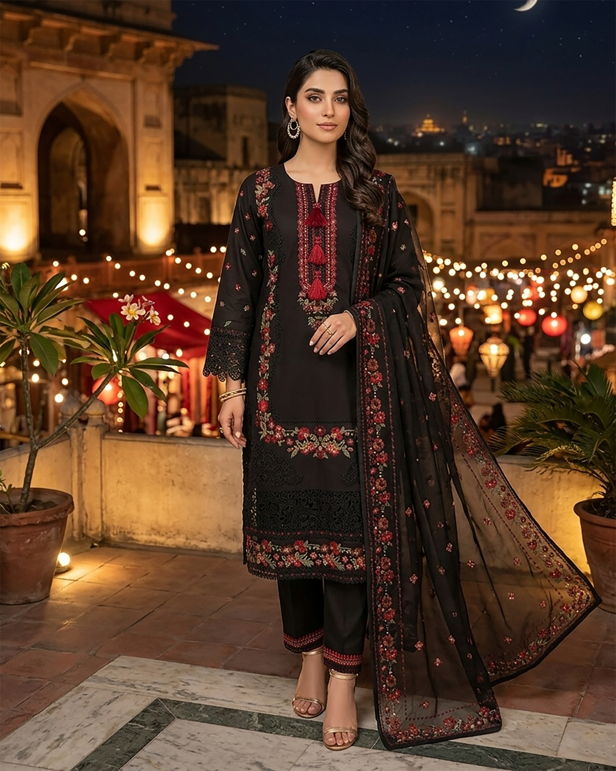 Designer Three Piece | Embroidered - Bahar Begum | Premium Lawn