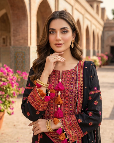 Designer Three Piece | Embroidered - Gulnaar | Premium Lawn