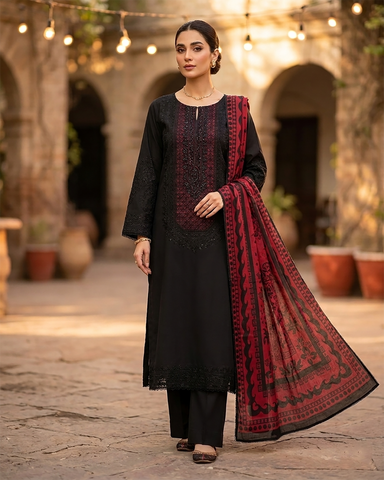 Designer Three Piece | Embroidered - Luxury Juna Iconic | Premium Lawn