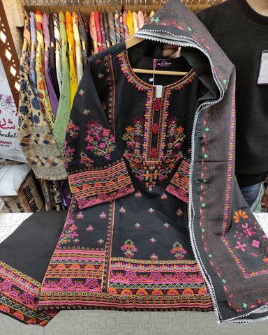 Designer Three Piece | Nain Tara | Luxury Winter Cotton