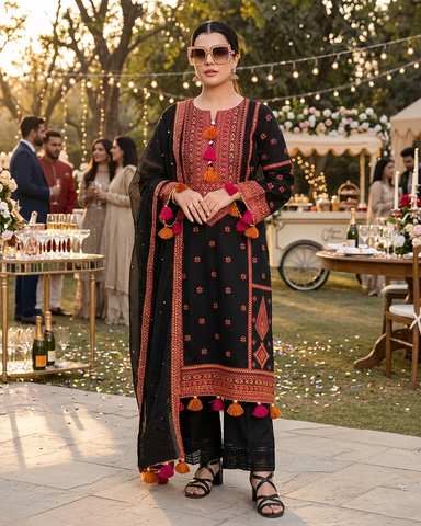 Designer Three Piece | Embroidered - Gulnaar | Premium Lawn