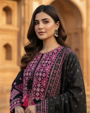 Designer Three Piece | Embroidered - Jannat | Premium Lawn
