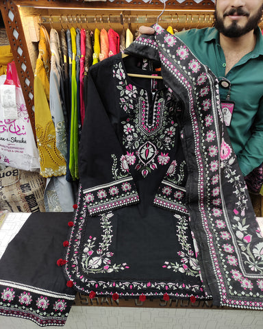Designer Embroidered Three Piece | Khayal | Premium Khaddar