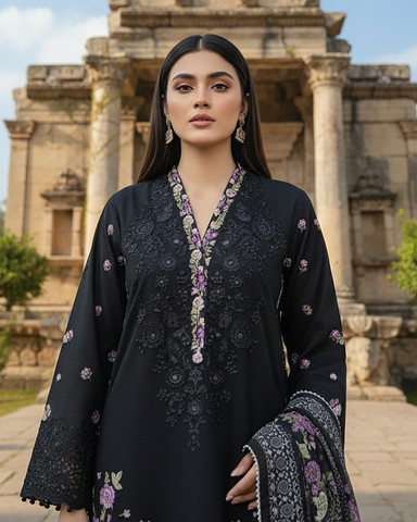 Designer Three Piece | Embroidered - Irem | Premium Cotton Khaddar