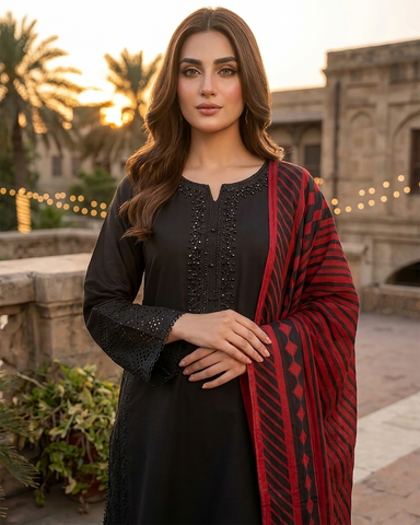 Designer Three Piece | Embroidered - Luxury Virsa Iconic | Premium Lawn