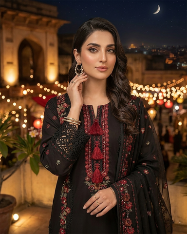 Designer Three Piece | Embroidered - Bahar Begum | Premium Lawn
