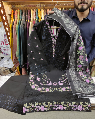 Designer Three Piece | Embroidered - Irem | Premium Cotton Khaddar