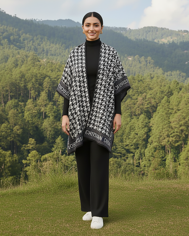 Western Cape Shawl Co-ord Set | Designer "Dior" | Imported Wool