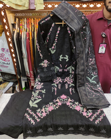 Designer Three Piece | Embroidered - Gul | Premium Winter Cotton