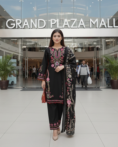 Designer Embroidered Three Piece | Khayal | Premium Khaddar