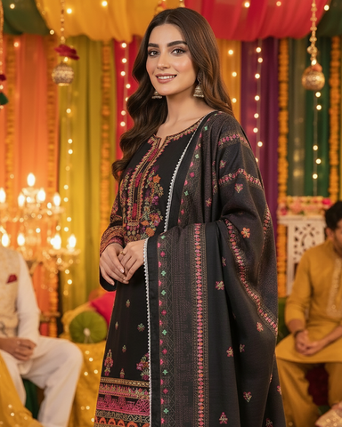 Designer Three Piece | Nain Tara | Luxury Winter Cotton