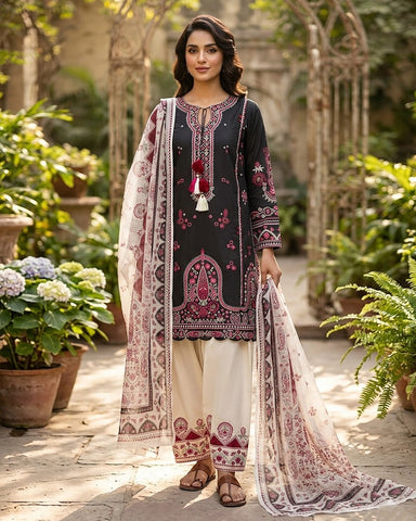 Designer Three Piece | Embroidered - Heer Ranjha | Premium Lawn