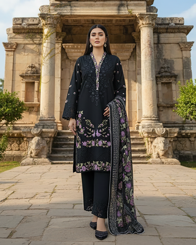 Designer Three Piece | Embroidered - Irem | Premium Cotton Khaddar
