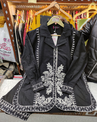 Designer Two Piece | Embroidered - Patasa | Winter Cotton