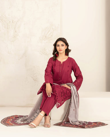 Designer Three Piece | Embroidered - Luxury Riyana | Premium Lawn