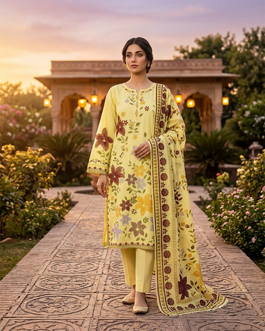 Designer Three Piece | Embroidered - Everyday Multi Chrome | Lawn