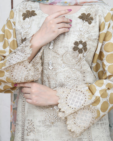 Designer Three Pieces | Polka Dots | Cambric