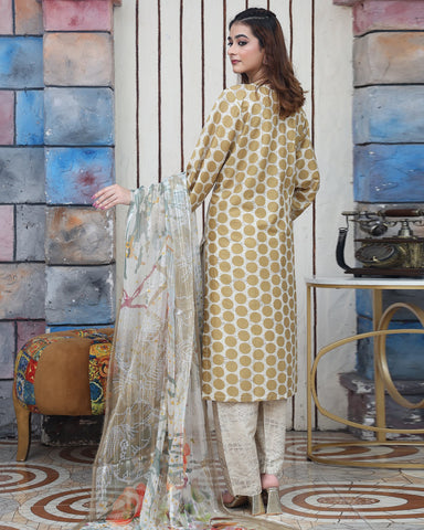 Designer Three Pieces | Polka Dots | Cambric