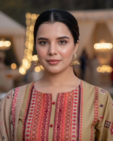 Designer Three Piece | Embroidered - Mushk | Premium Lawn Cotton