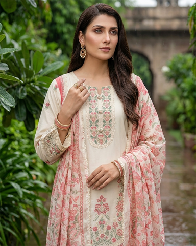 Designer Three Piece | Embroidered - Zareesh Iconic | Premium Bareeze Lawn