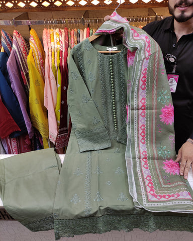 Designer Three Piece | Champakali | Buttoned Down | Lawn Cotton